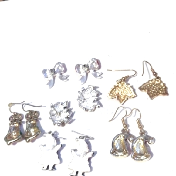 VINTAGE XMAS HIGH-END ASSORTMENT OF POST AND HOOK EARRINGS LOT - Picture 9 of 10